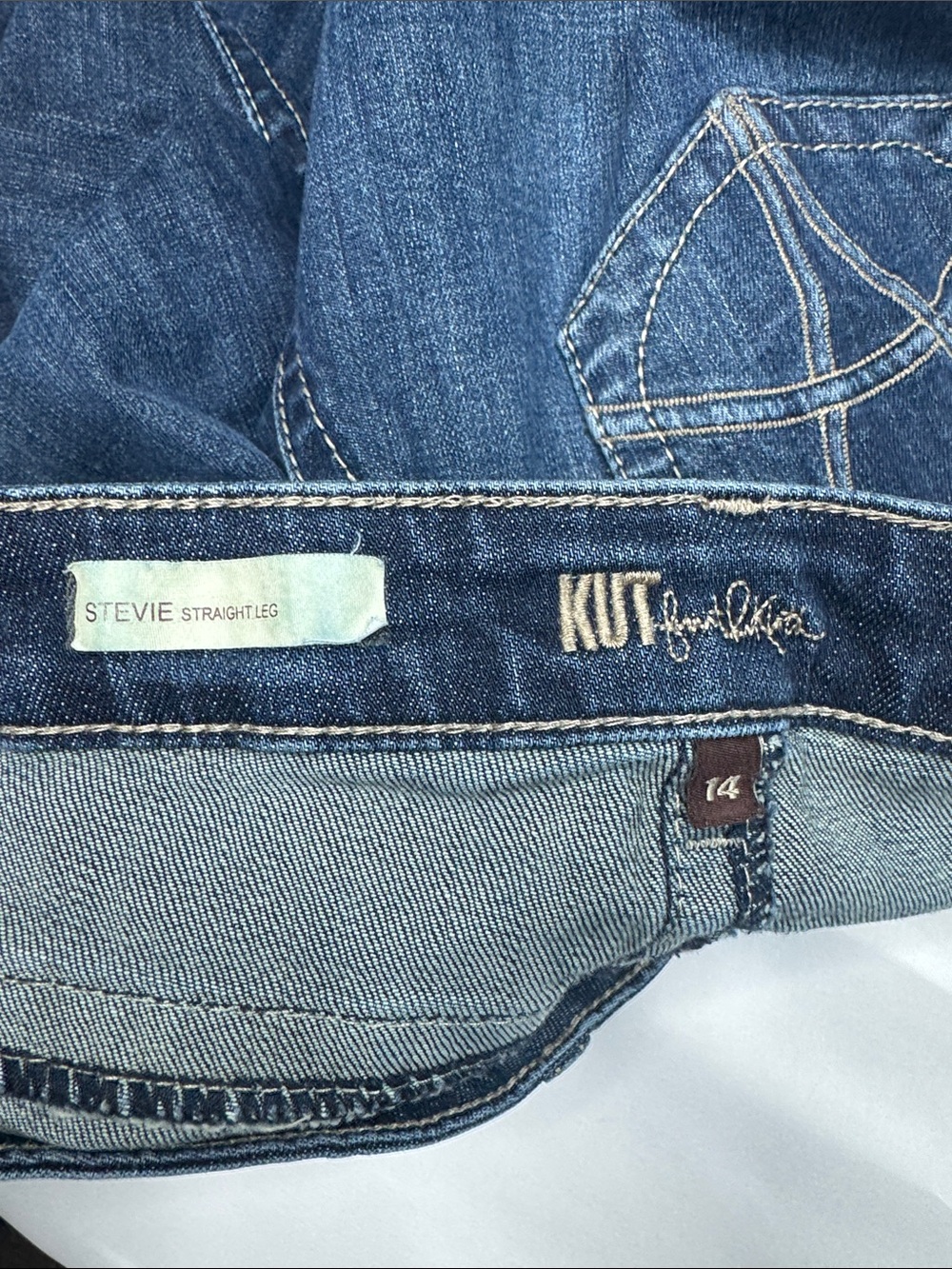 KUT STEVIE straight leg jean size 14 dark wash denim women’s pants - Picture 6 of 7